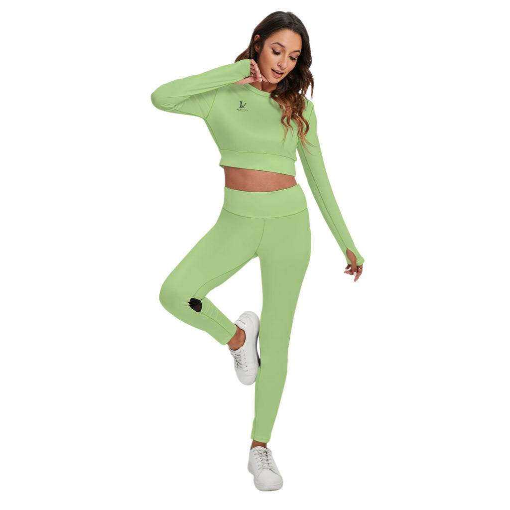 LV Signature Women's Sport Set With Backless Top And Leggings