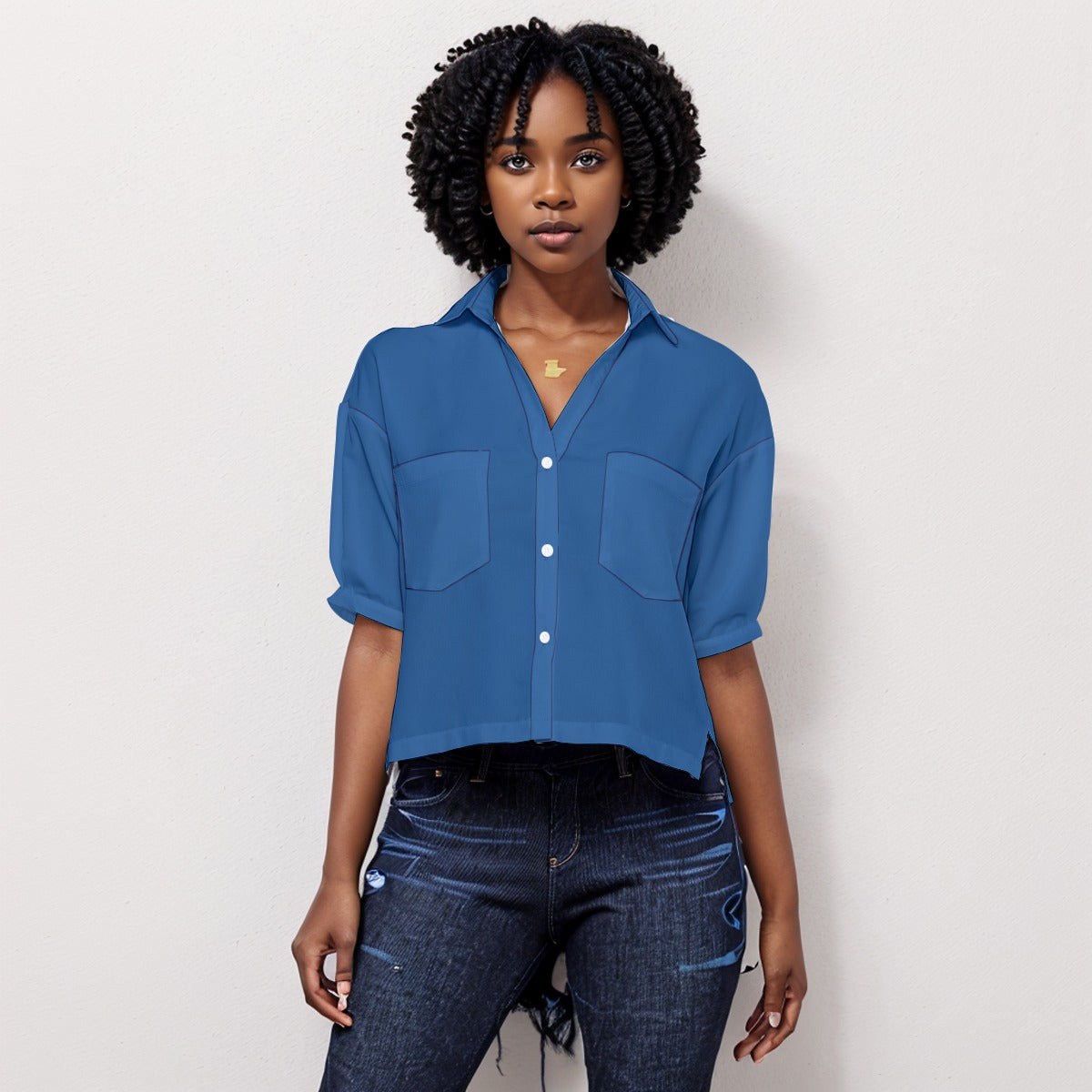 LV Signature Women's V-neck Blouse