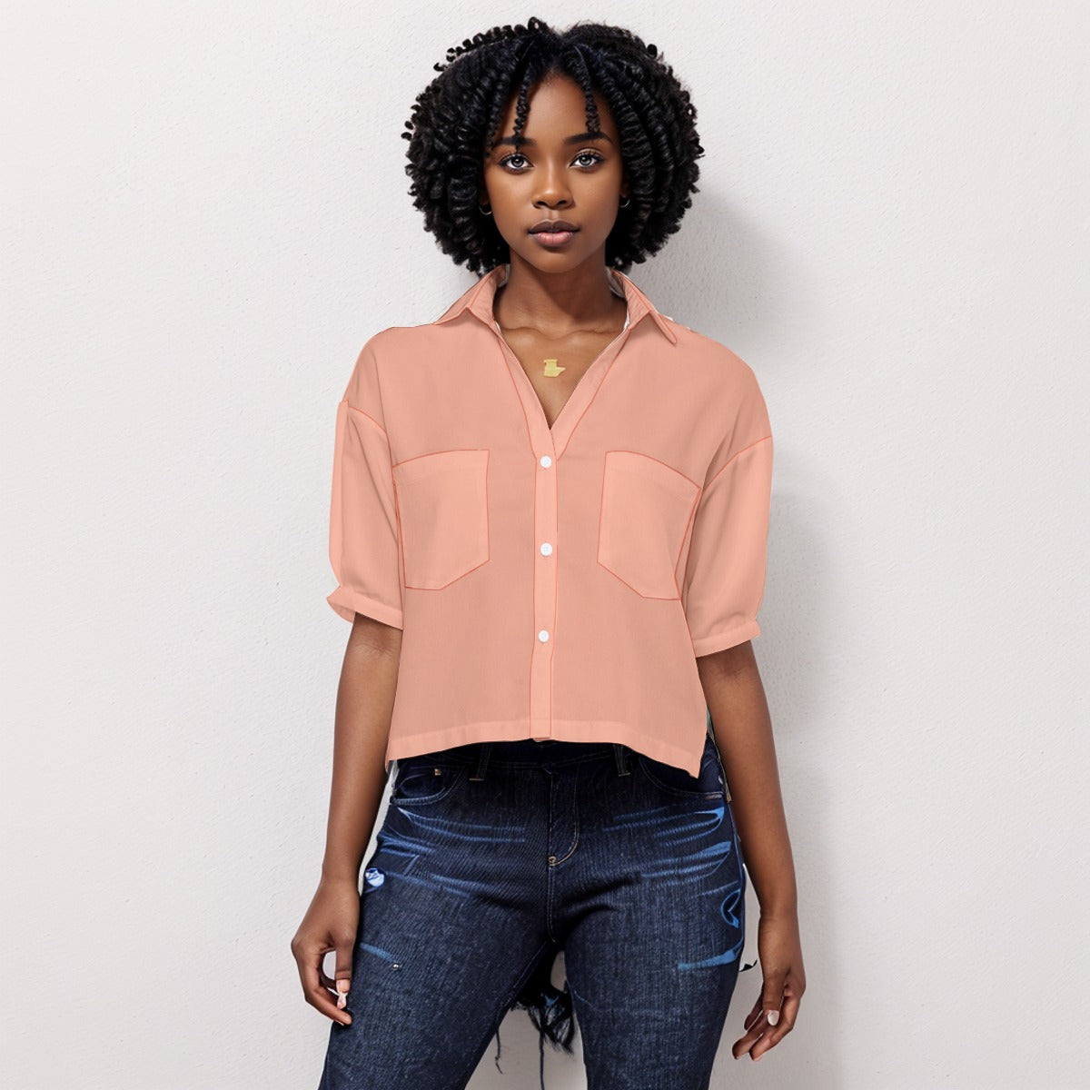 LV Signature Women's V-neck Blouse