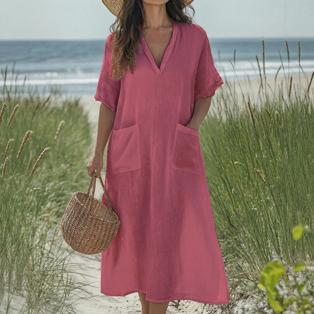 LV Signature Women's Long V-neck Dress