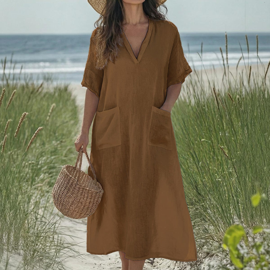 LV Signature Women's Long V-neck Dress