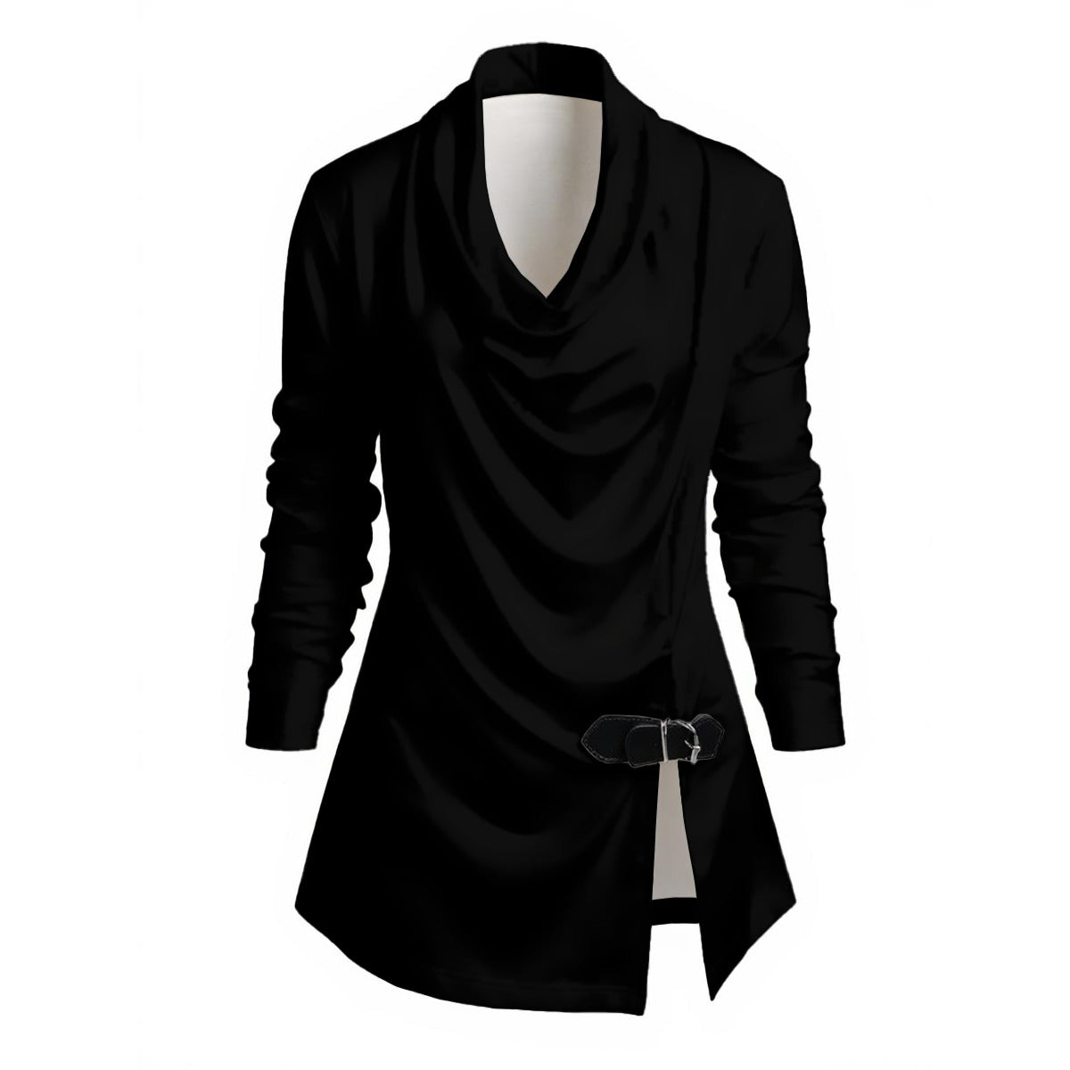 Draped in Black + Gray Women's Top
