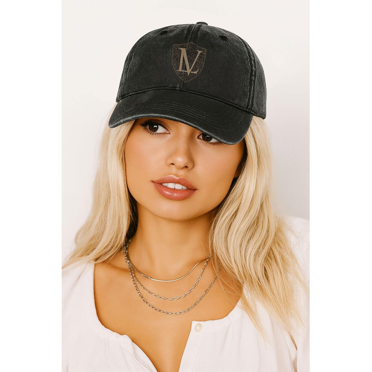 Logo Washed Denim Baseball Cap