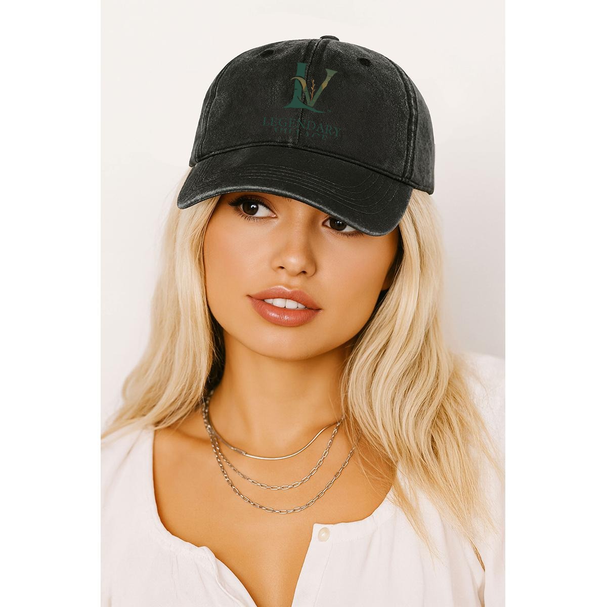 LV Denim Washed Baseball Cap