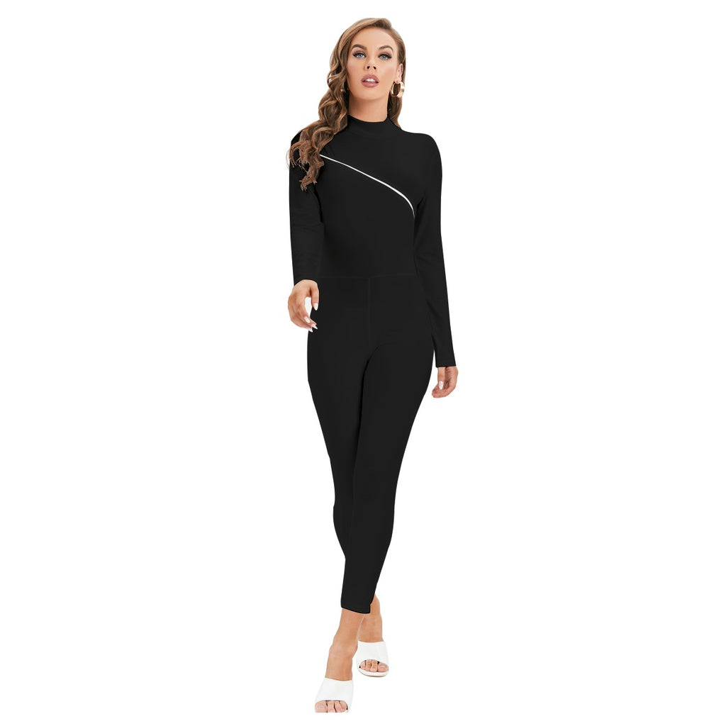 Women's Long Sleeved Catsuit with Zipper