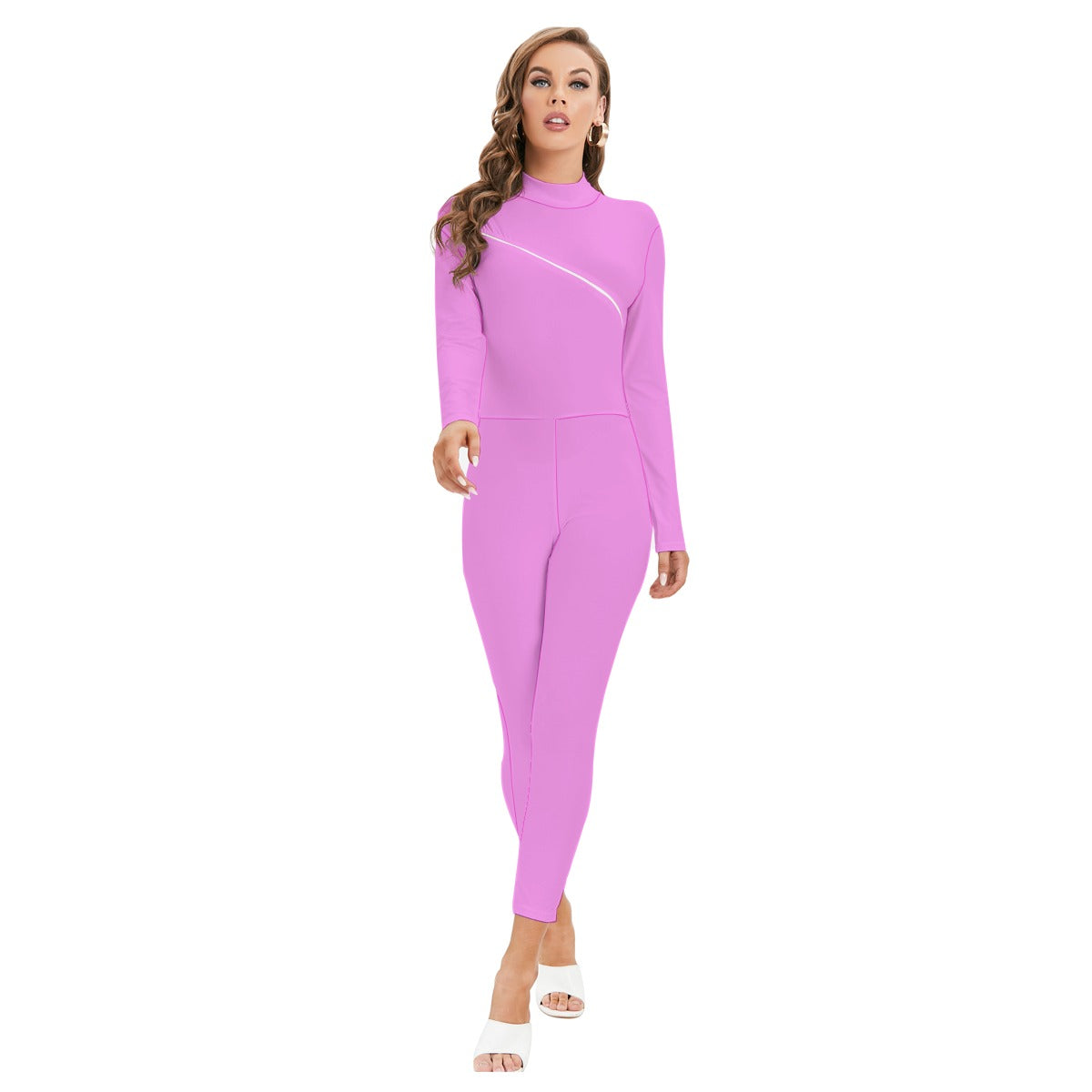 Women's Long Sleeved Catsuit with Zipper