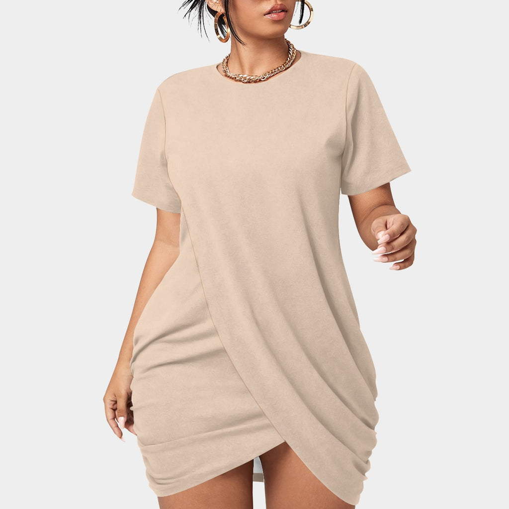 Women's Short Sleeve Stacked Hem Dress