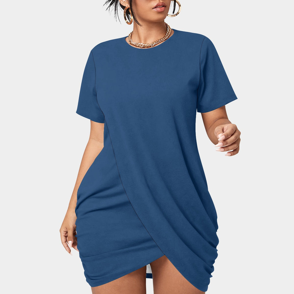 Women's Short Sleeve Stacked Hem Dress