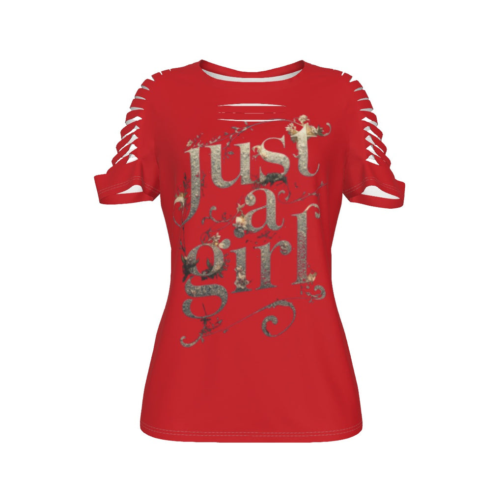 Just a girl Women's Ripped T-Shirt