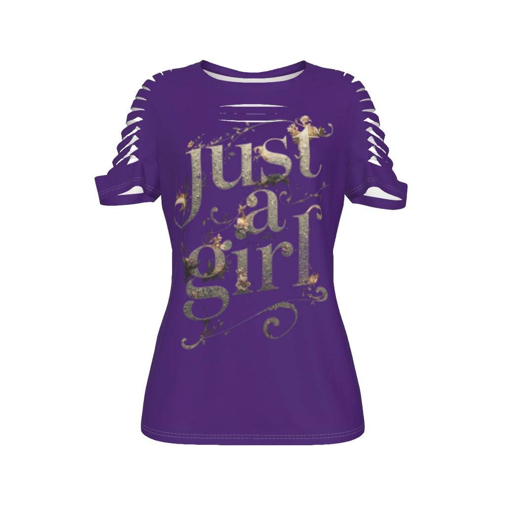 Just a girl Women's Ripped T-Shirt