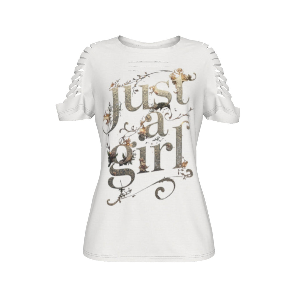 Just a girl Women's Ripped T-Shirt
