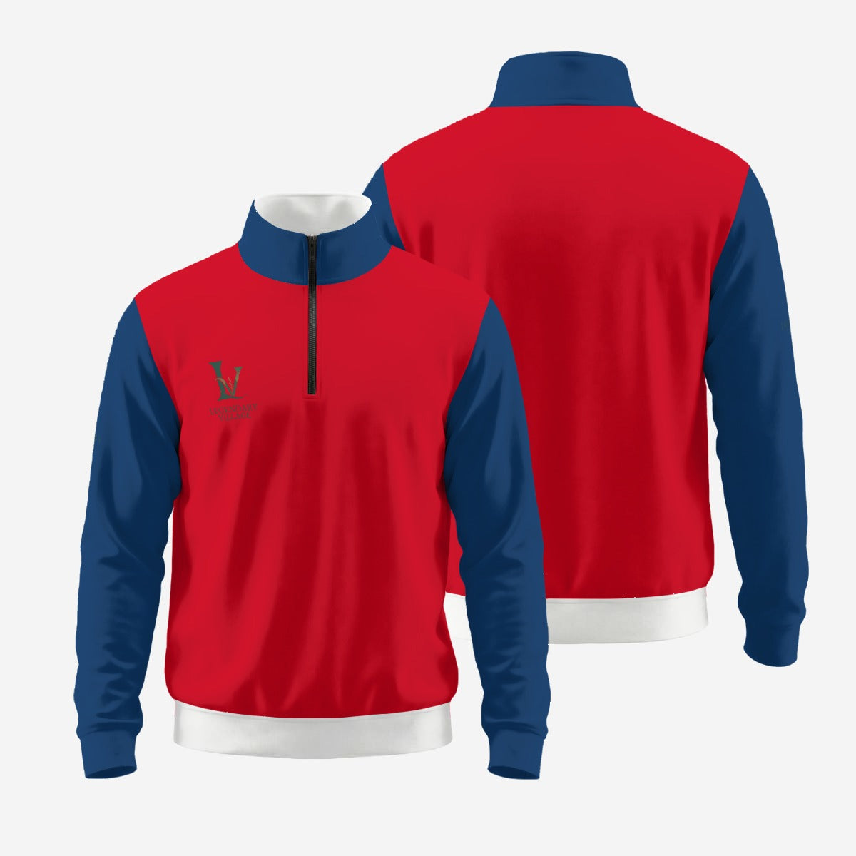 LV Color block Men's Half zip pullover