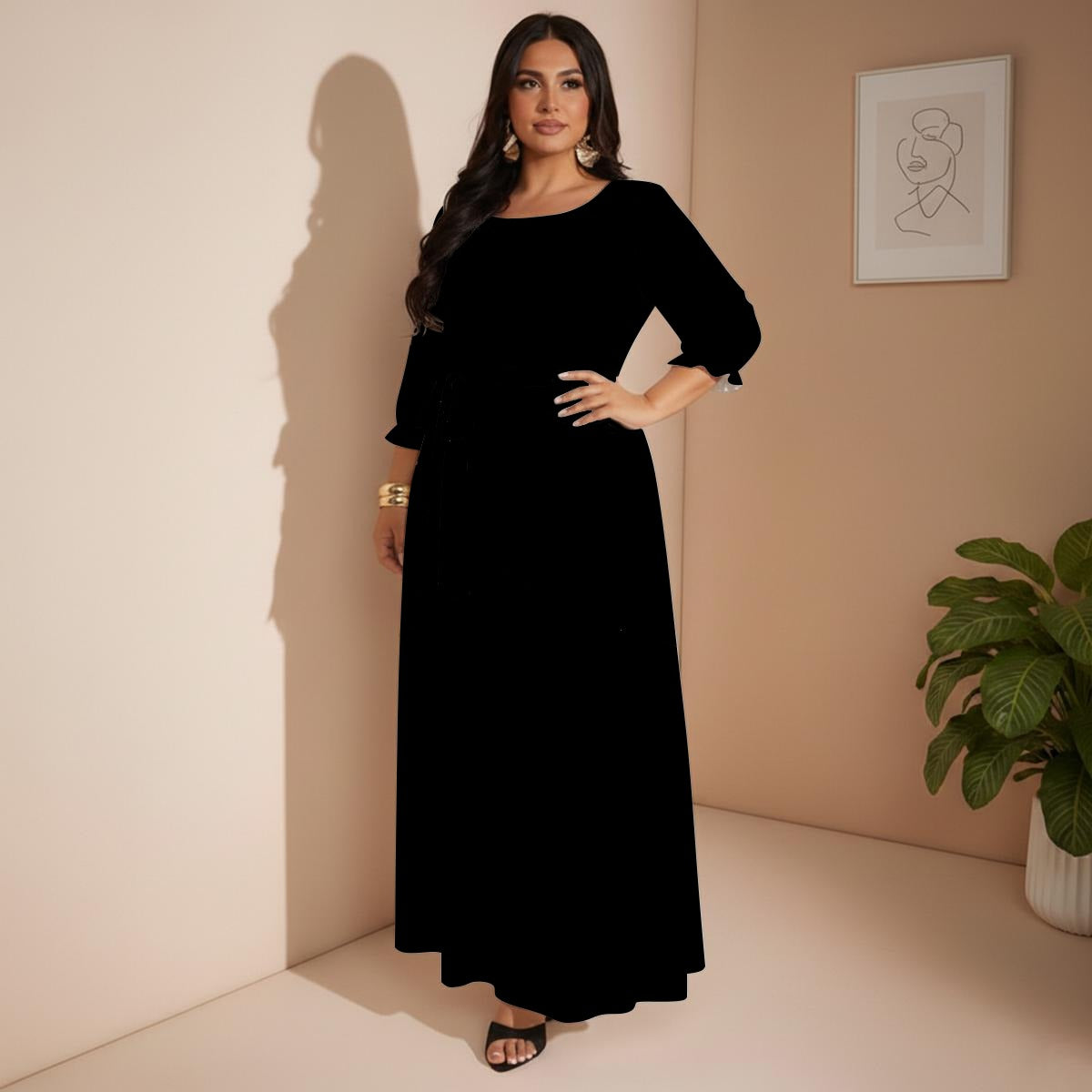 Classy but Sassy Women's Belted Maxi Dress