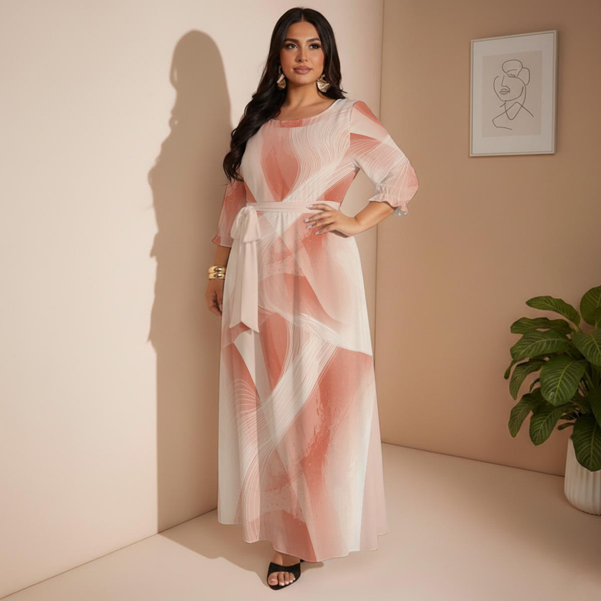Classy but Sassy Women's Belted Maxi Dress