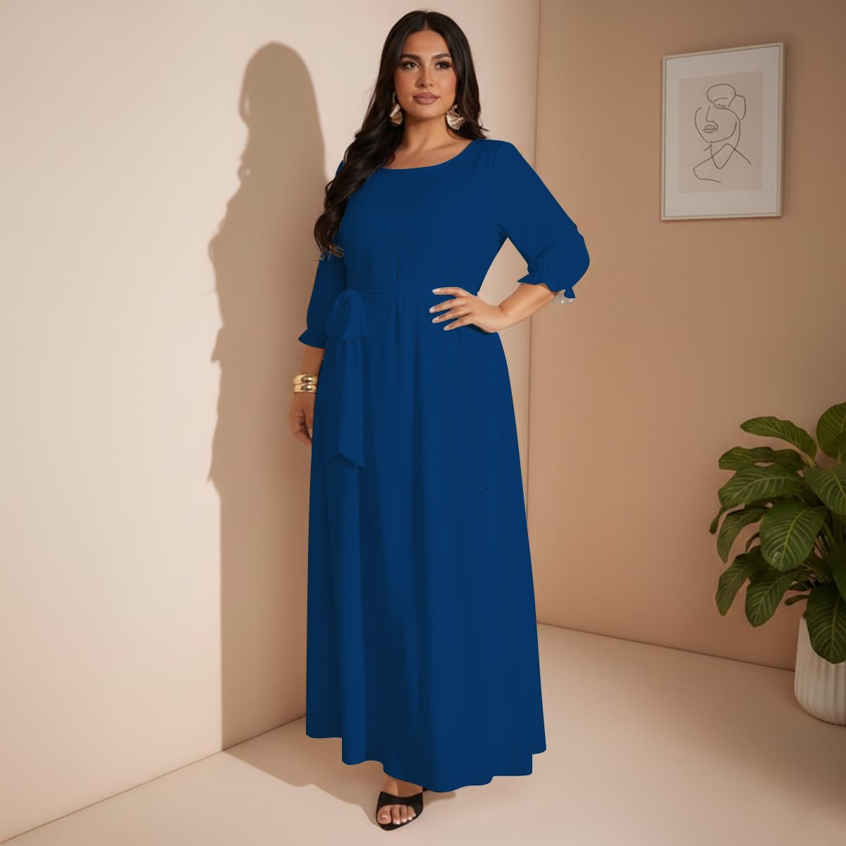 Classy but Sassy Women's Belted Maxi Dress