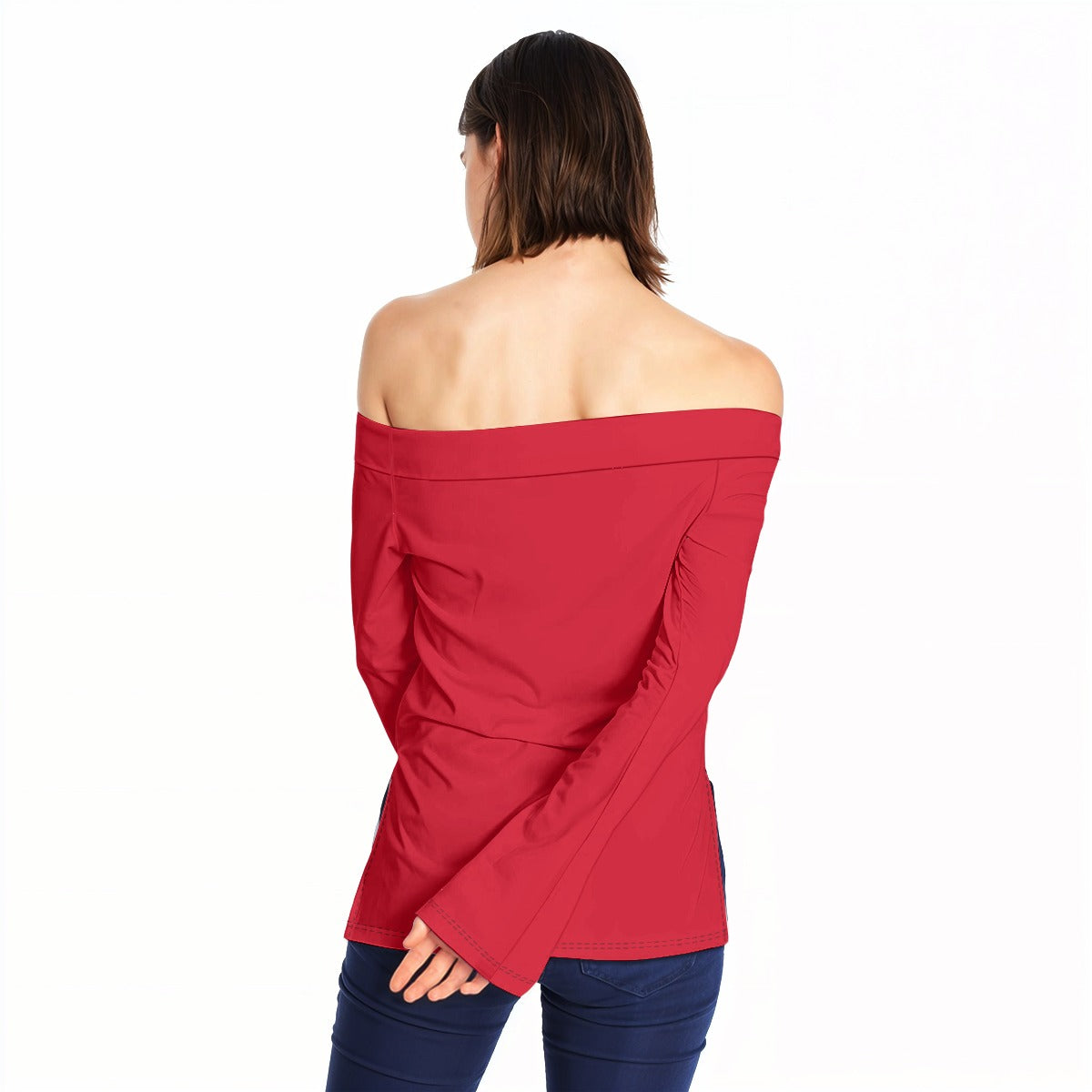 LV Women's Off-Shoulder Long Sleeve Top