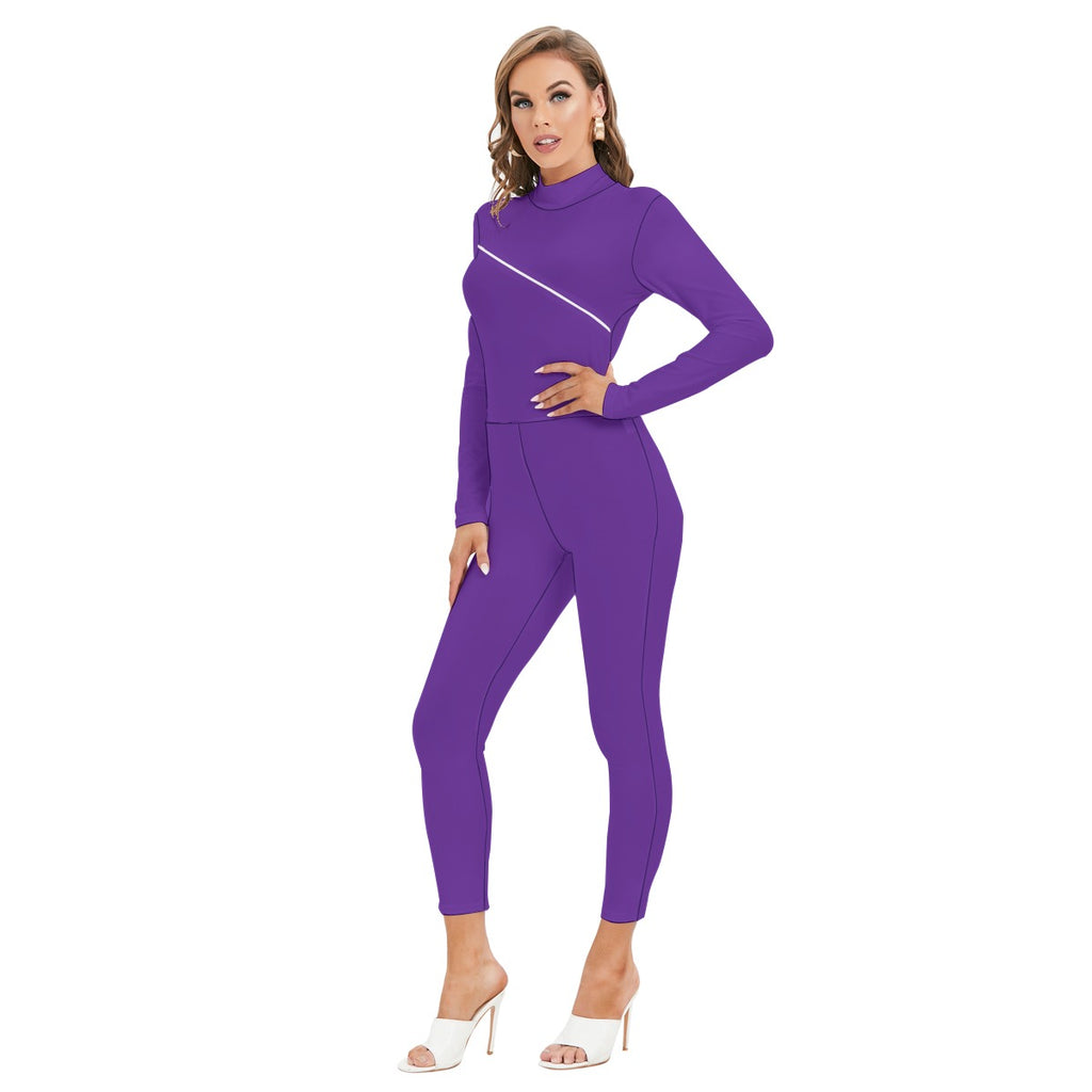 Women's Long Sleeved Catsuit with Zipper