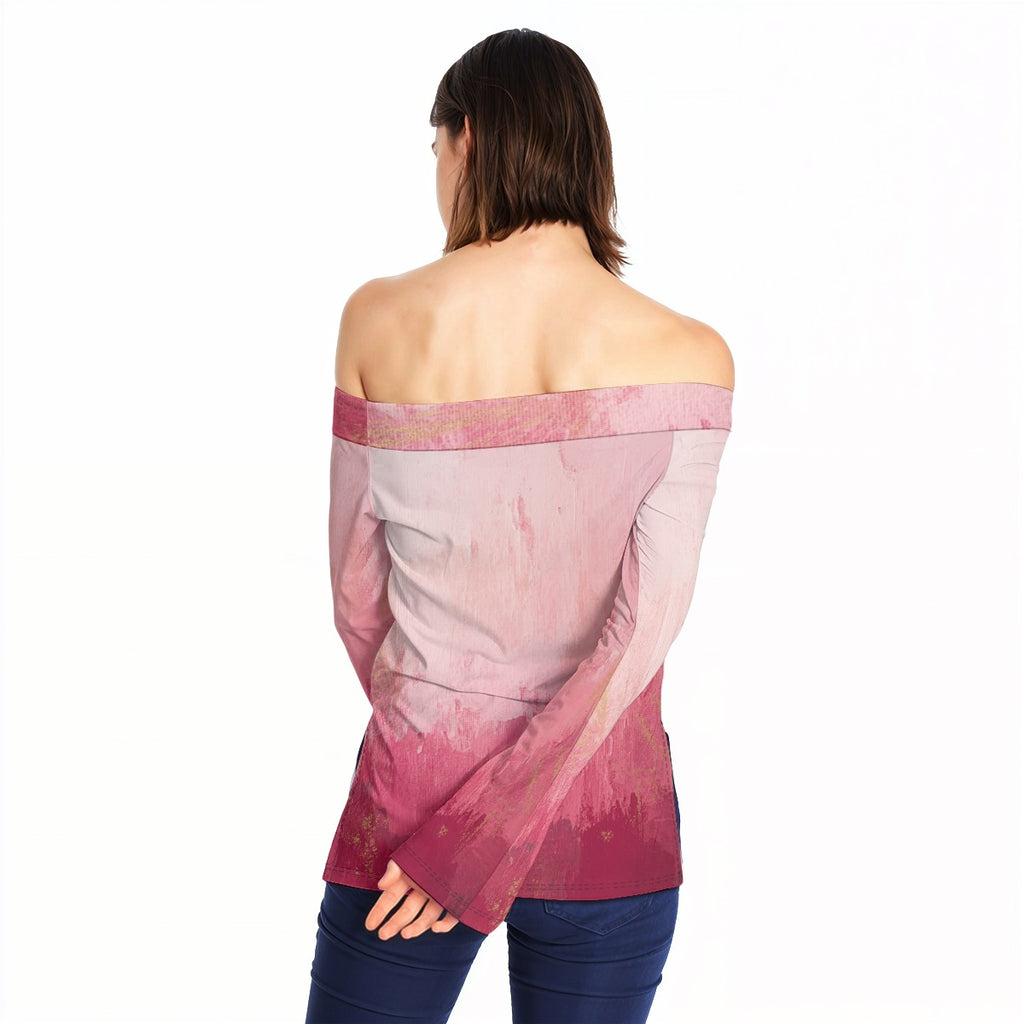 LV Women's Off-Shoulder Long Sleeve Top