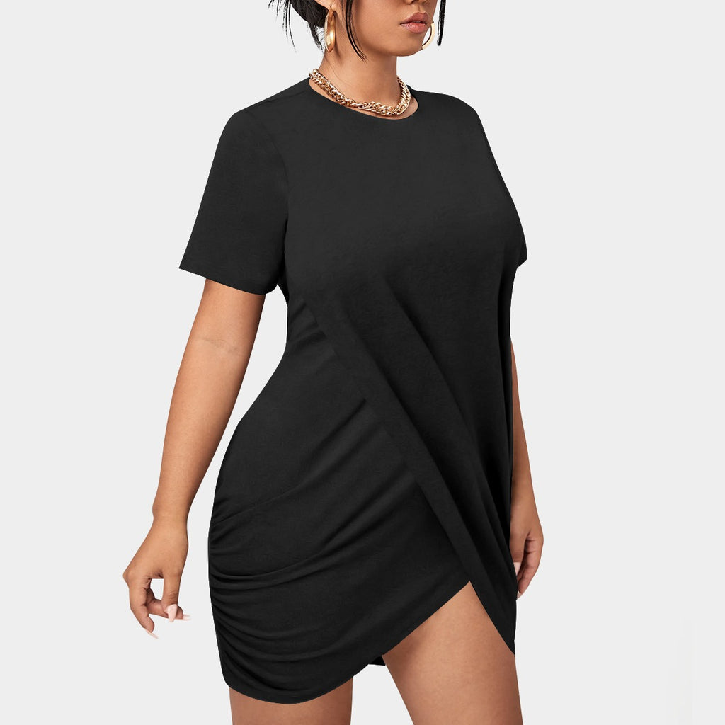 Women's Short Sleeve Stacked Hem Dress