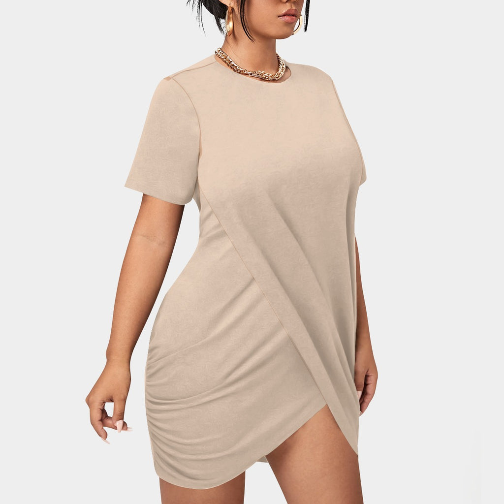 Women's Short Sleeve Stacked Hem Dress