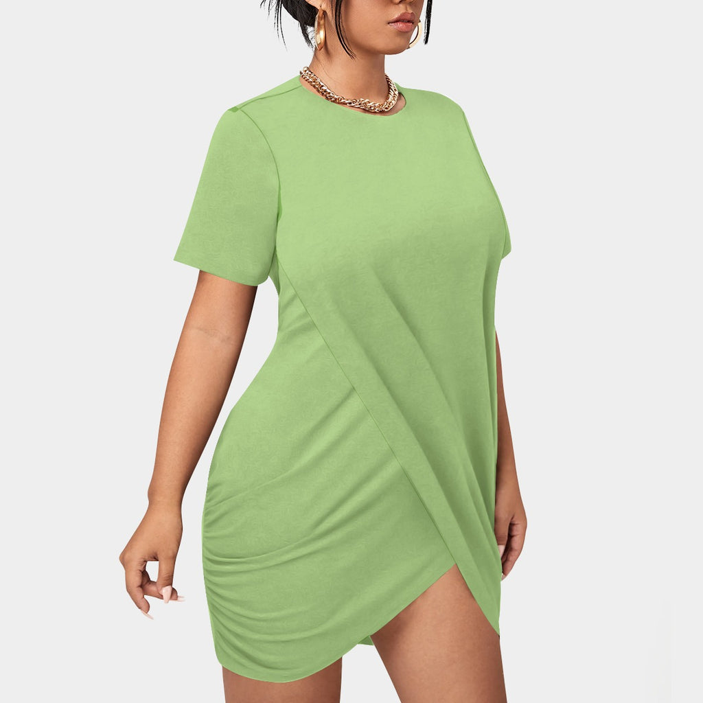 Women's Short Sleeve Stacked Hem Dress