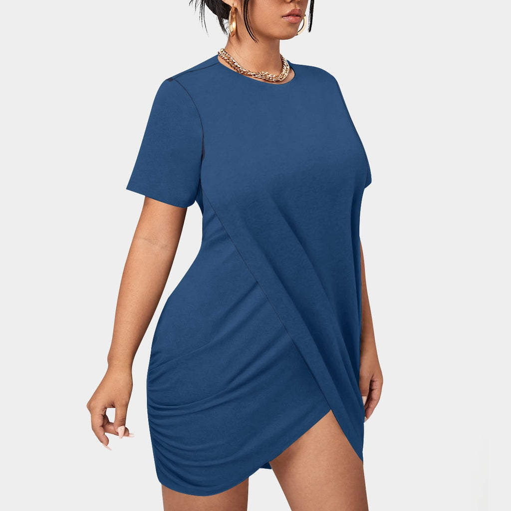 Women's Short Sleeve Stacked Hem Dress
