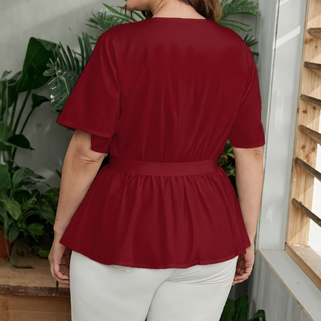 Women's Belted Wrap Blouse