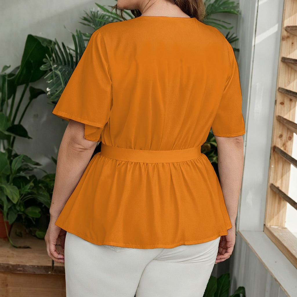 Women's Belted Wrap Blouse