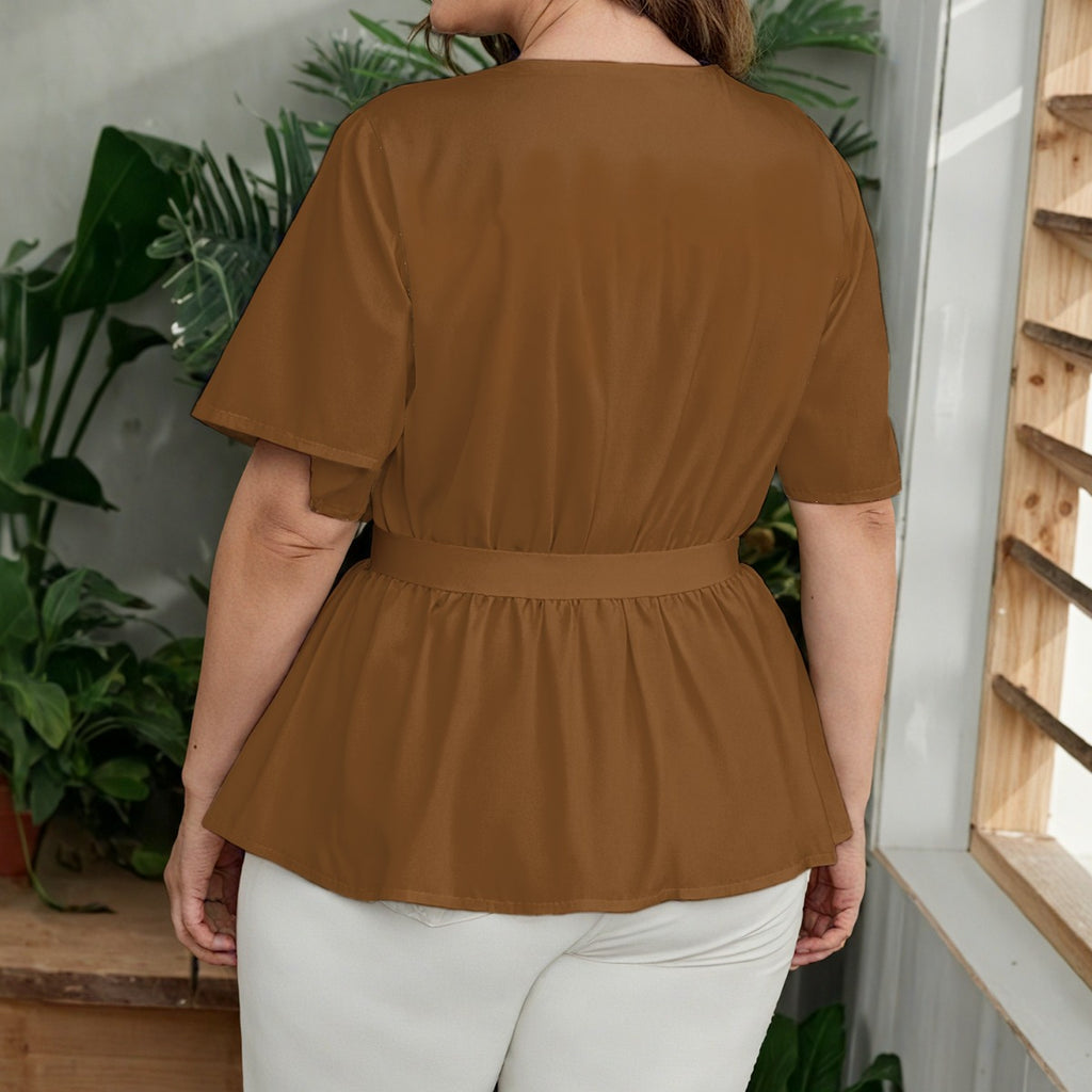 Women's Belted Wrap Blouse