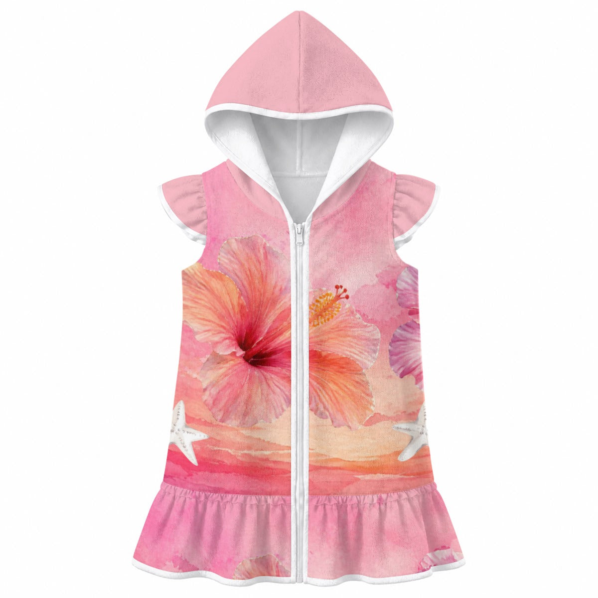 Khaiya's Hibiscus Hooded Beach Cover-Up