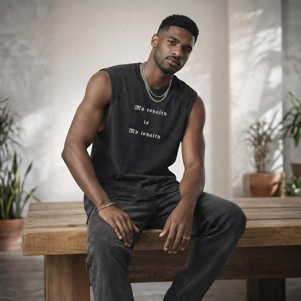 LV Men's Washed Distressed Tank