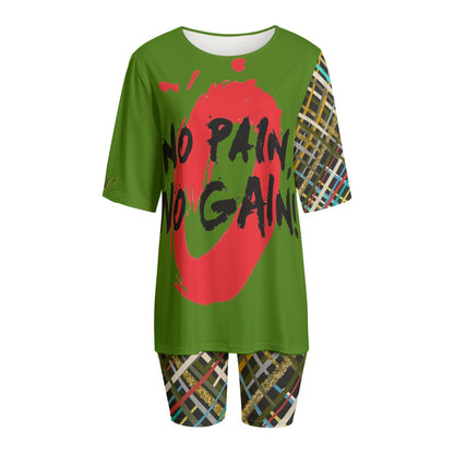 No Pain Women's T-shirt Set With Short Sleeve