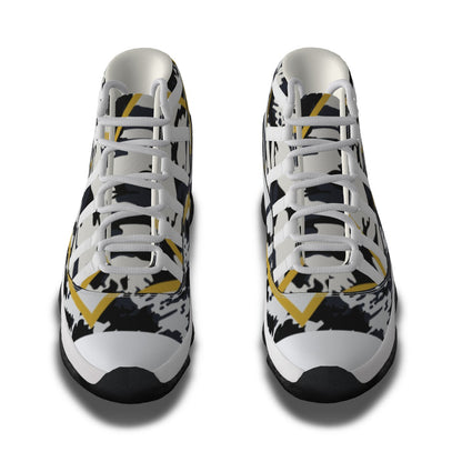 Gold Streak Men's High Top Basketball Shoes