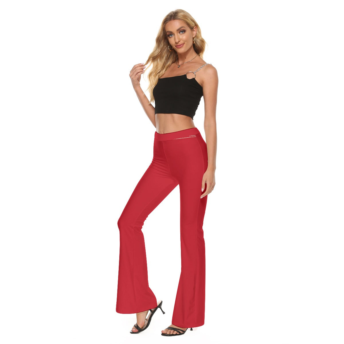 Red Flare Women's Skinny Flare Pants
