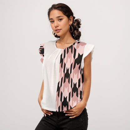 Simplistically Simple Women's O-neck T-shirt With Ruffle Sleeves