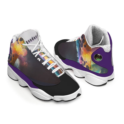 Men's "Purple Passion" Curved Basketball Shoes With Thick Soles