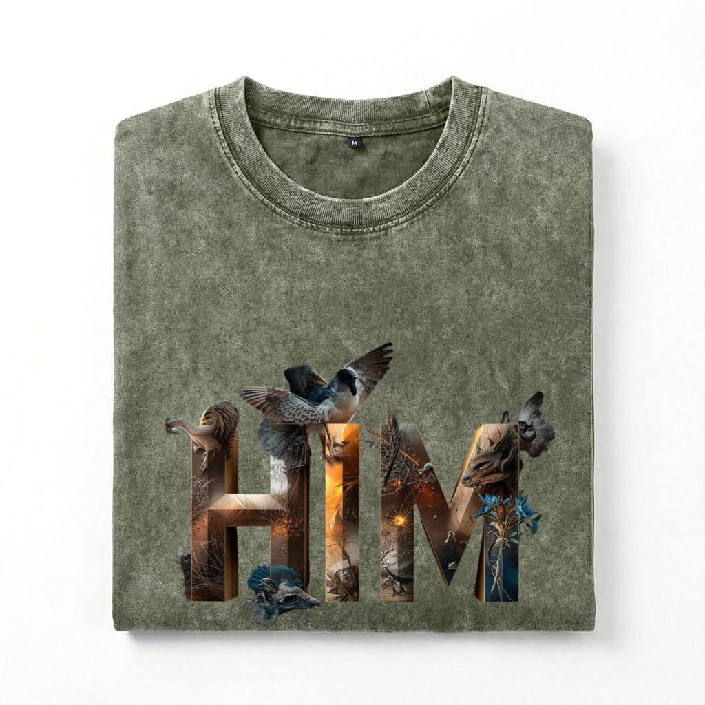 Him LV Men's washed T-shirt