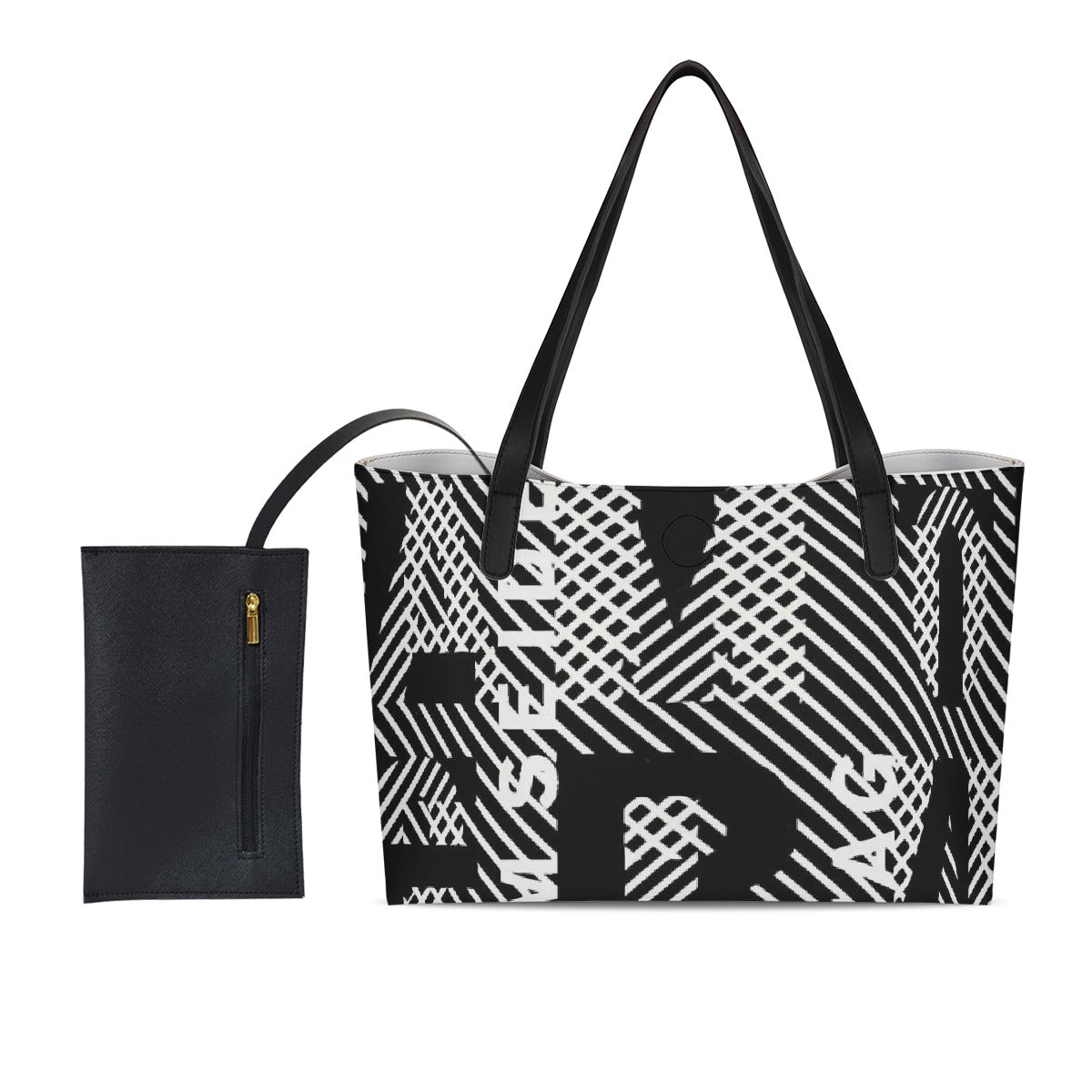 Amateur Fashion Shopping Tote Bag With Black Mini Purse