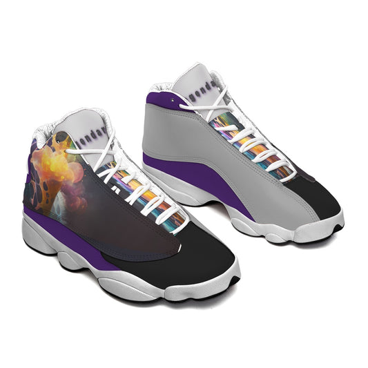 Men's "Purple Passion" Curved Basketball Shoes With Thick Soles