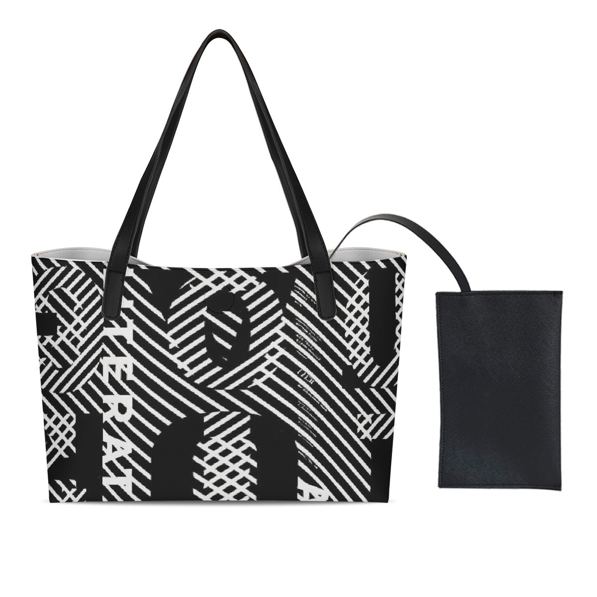 Amateur Fashion Shopping Tote Bag With Black Mini Purse