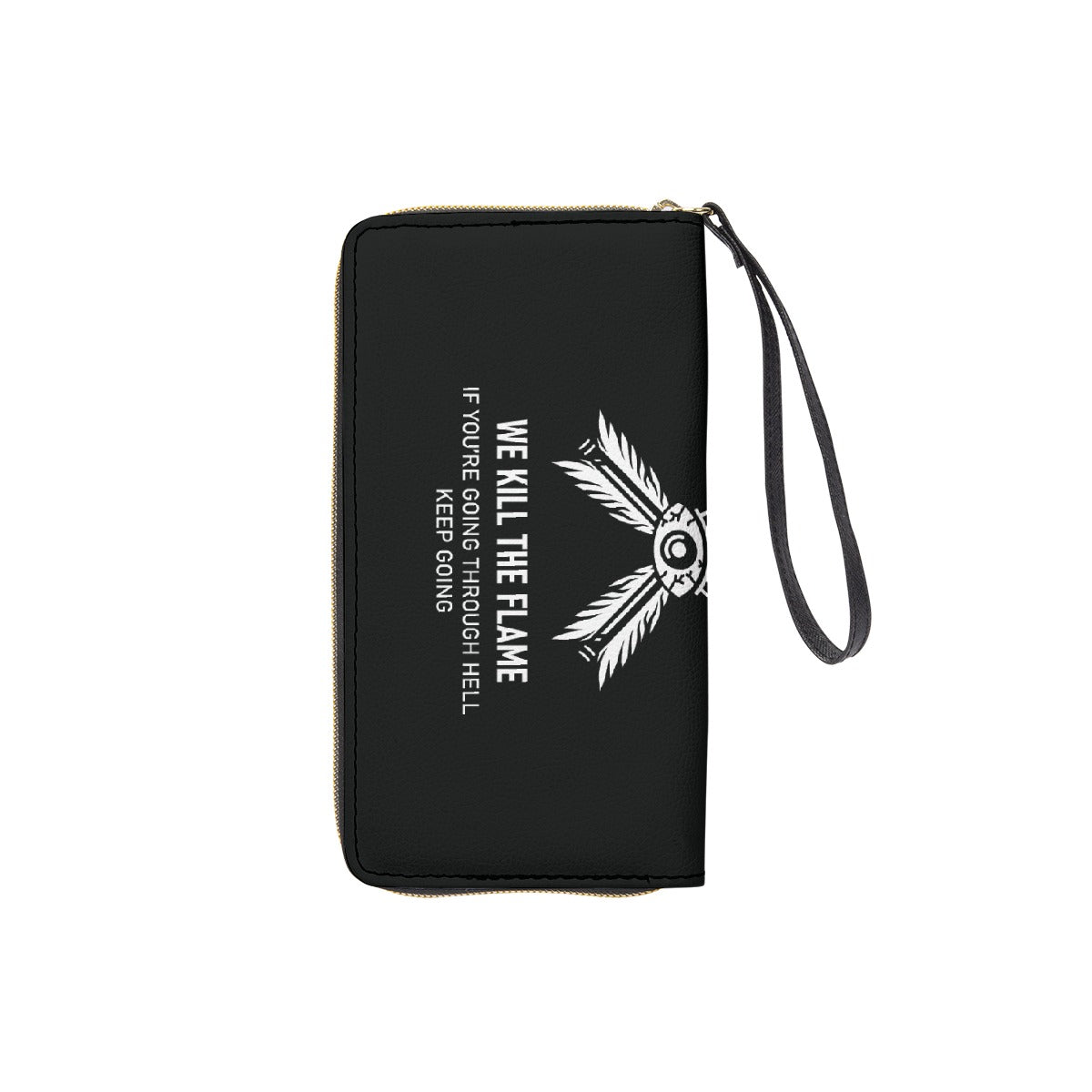 Keep Going Long Wallet With Black Hand Strap