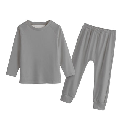 Sweat Gray Kid's Knitted Fleece Set