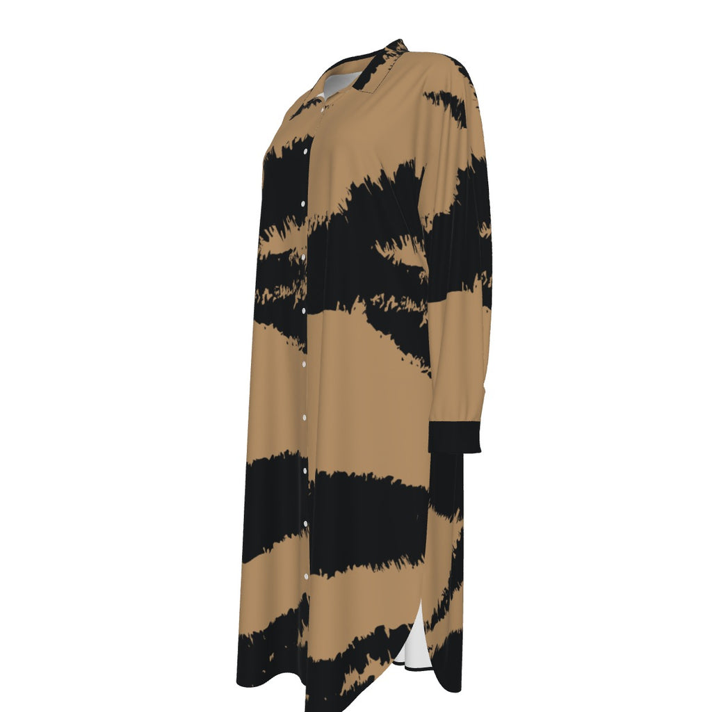 Paintbrush  Women's Long Shirt Dress