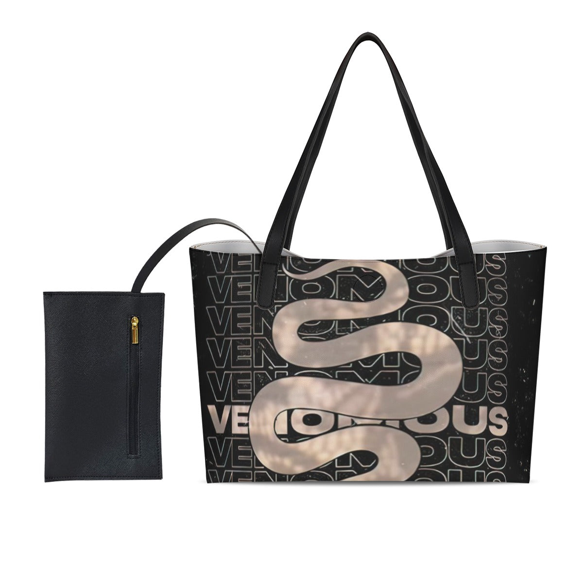 Venomous Shopping Tote Bag With Black Mini Purse