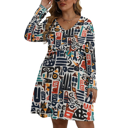 Beauty and Chaos Women's V Neck Dress