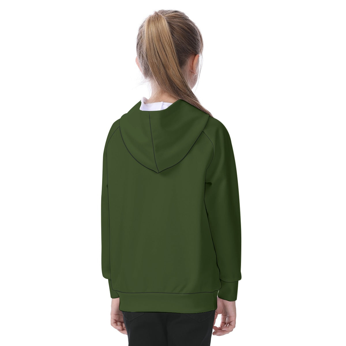 School Green Tops Kid's Raglan Pullover Hoodie