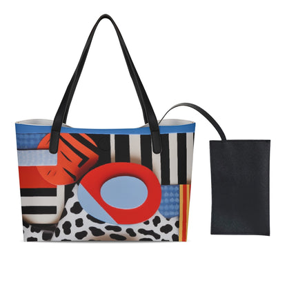 Eye C You Shopping Tote Bag With Black Mini Purse