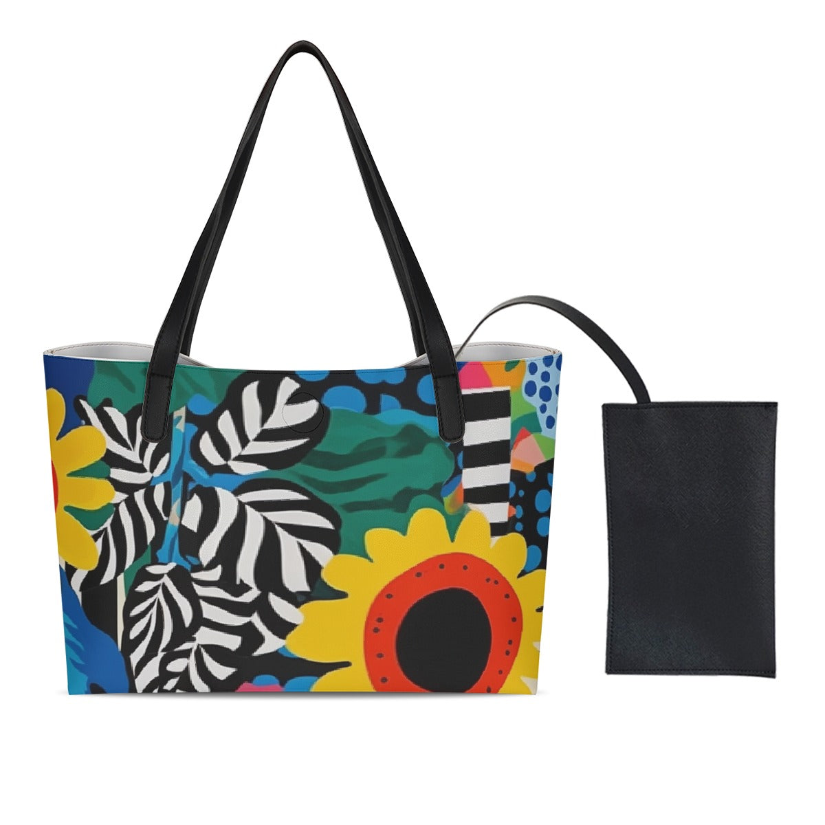 Zeeeeebaby Shopping Tote Bag With Black Mini Purse