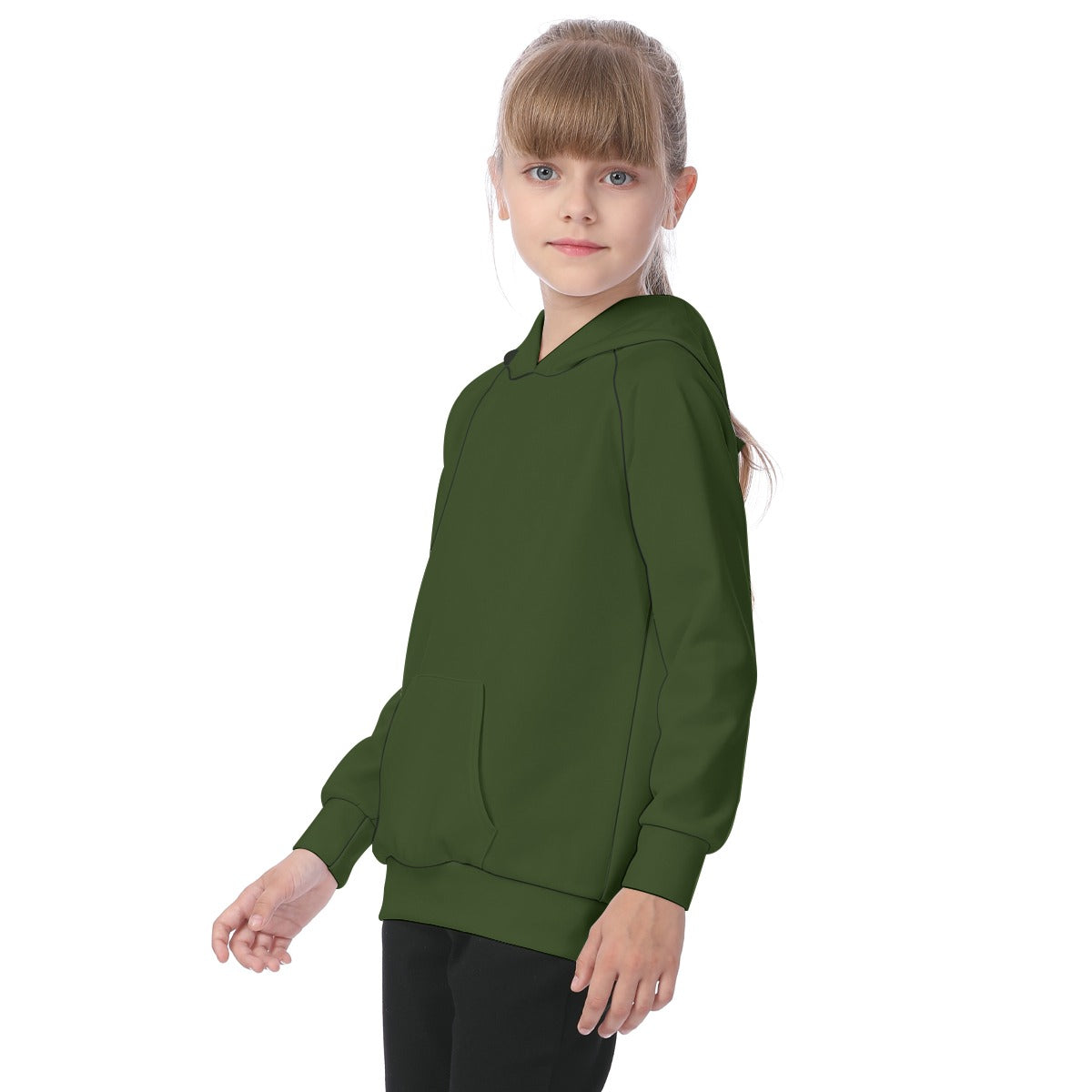 School Green Tops Kid's Raglan Pullover Hoodie