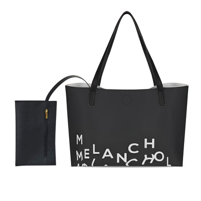 Melancholy Shopping Tote Bag With Black Mini Purse